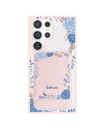 Android Magnetic Multifold Wallet - Blue Florals