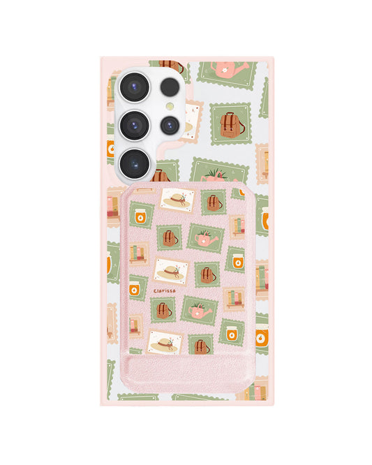 Android Magnetic Multifold Wallet - Cottagecore Stamps