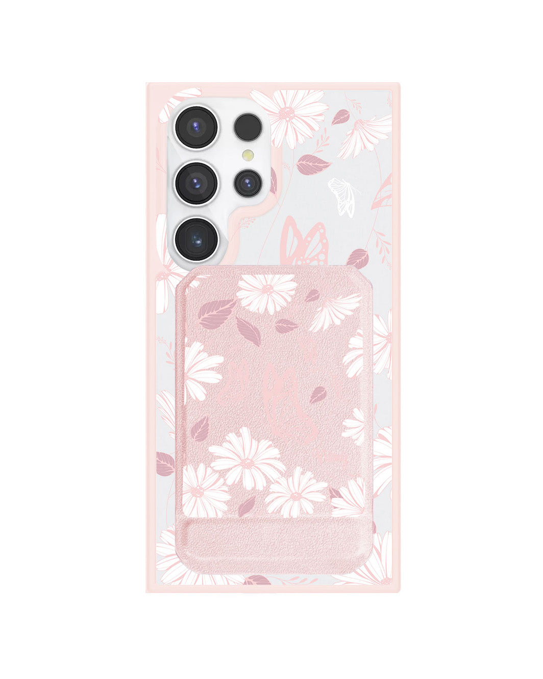 Android Magnetic Multifold Wallet - Butterfly & Daisy