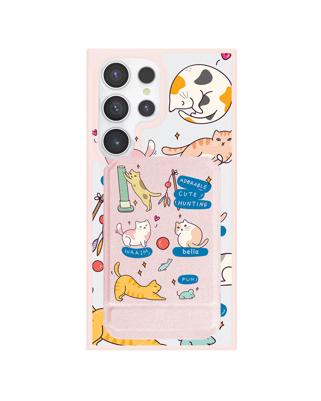 Android Magnetic Multifold Wallet - Playful Cat 2.0
