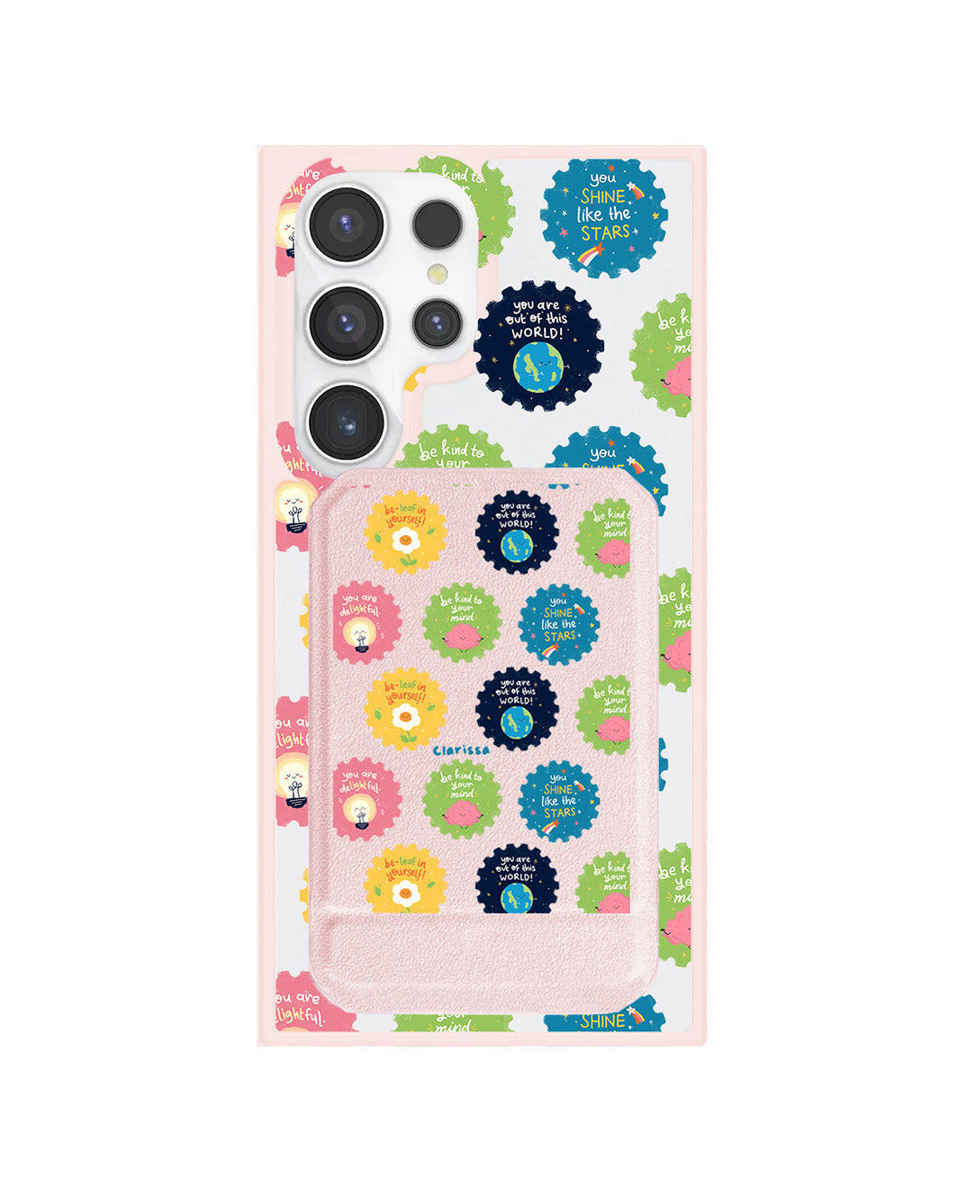 Android Magnetic Multifold Wallet - Self reminder stamps