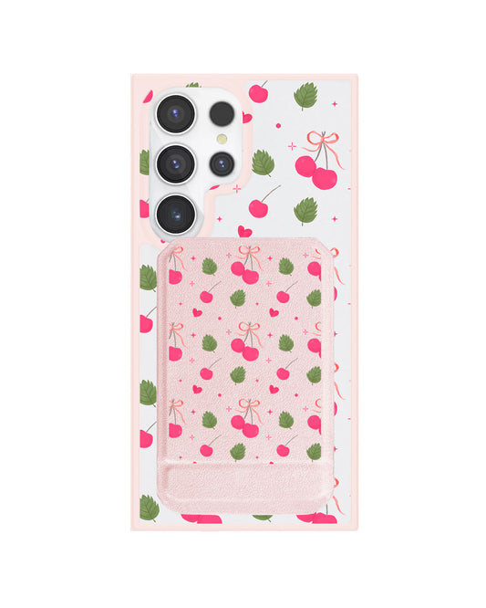 Android Magnetic Multifold Wallet - Coquette Cherry
