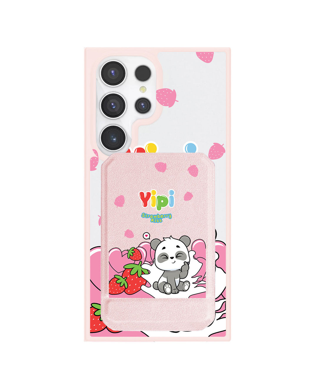 Android Magnetic Multifold Wallet - Yipi Strawberry Kiss