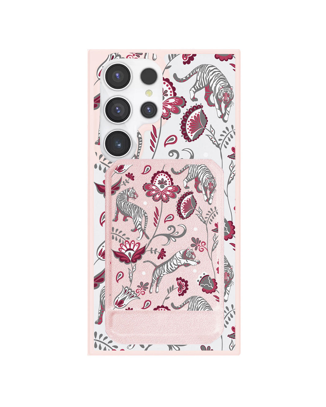 Android Magnetic Multifold Wallet - Tiger & Floral 6.0