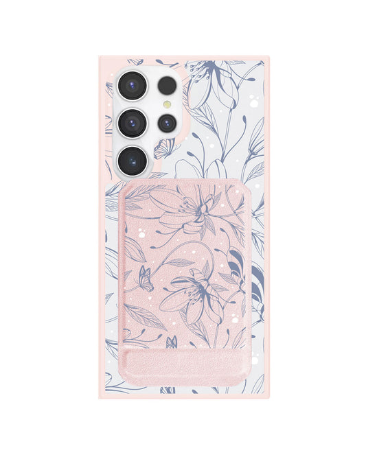 Android Magnetic Multifold Wallet - Sketchy Flower & Butterfly 2.0