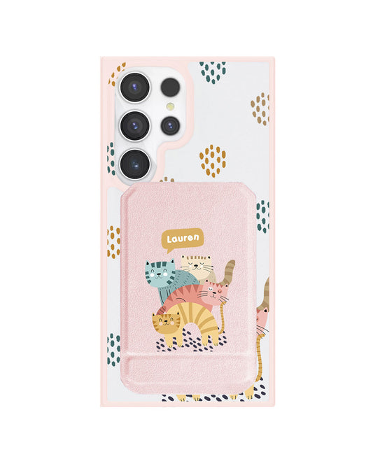 Android Magnetic Multifold Wallet - Rainbow Meow 2