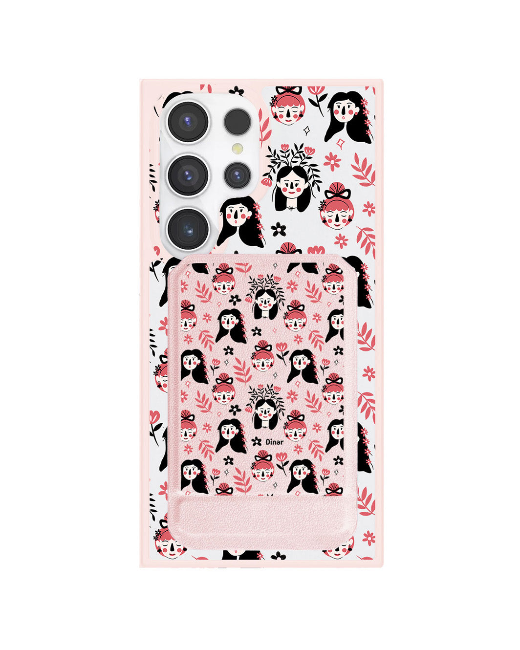 Android Magnetic Multifold Wallet - Flowery Faces