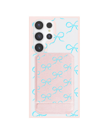 Android Magnetic Multifold Wallet - Coquette Blue Bow