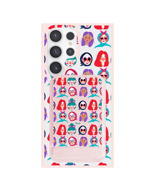 Android Magnetic Multifold Wallet - Cute Sweety Faces