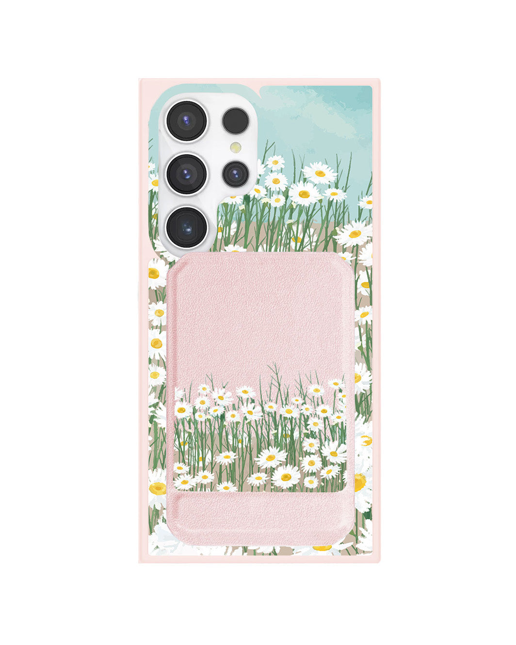 Android Magnetic Multifold Wallet - Oil Painting Daisy