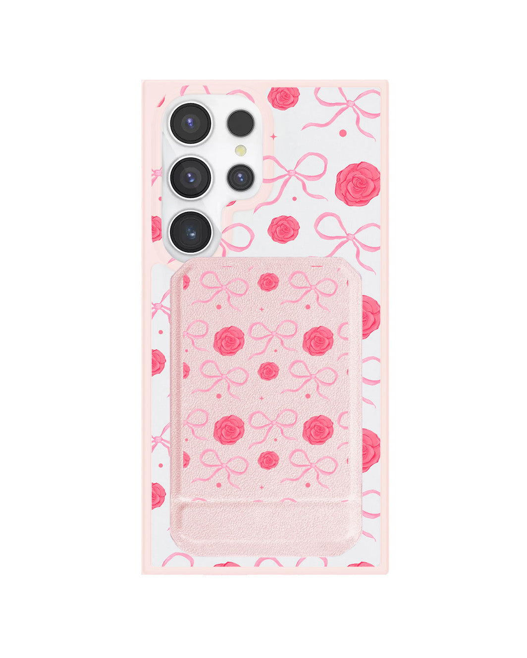 Android Magnetic Multifold Wallet - Coquette Rose