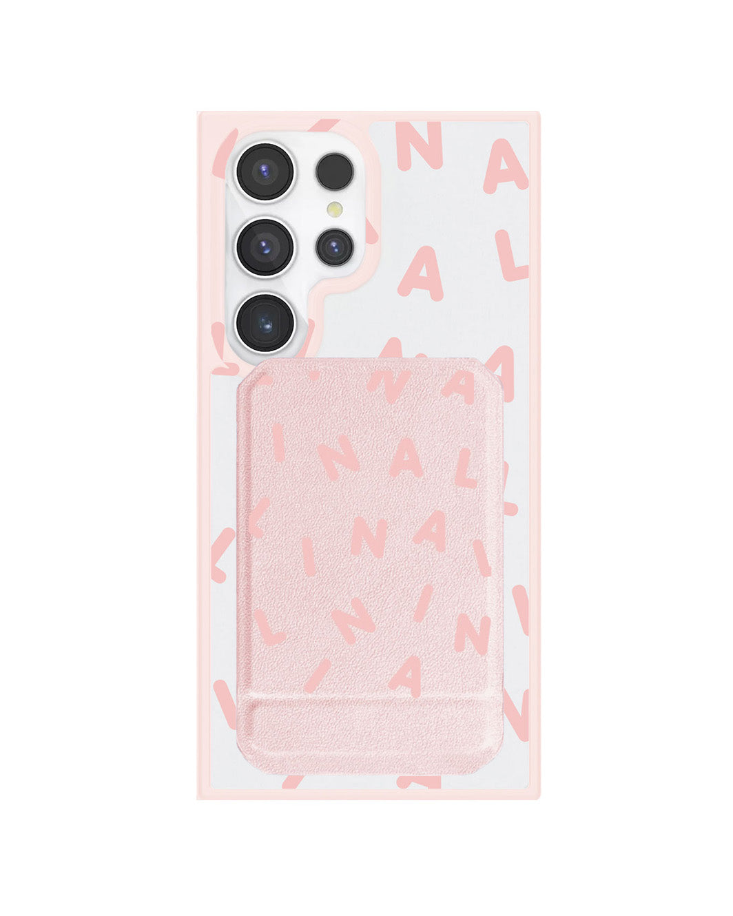 Android Magnetic Multifold Wallet - CUSTOM MONOGRAM 2.0 Pink