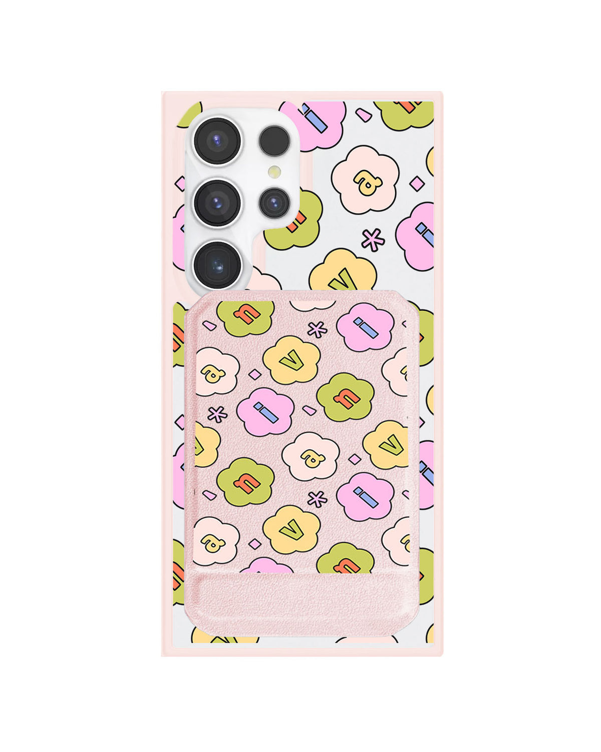 Android Magnetic Multifold Wallet - Flower Petals Monogram 1.0