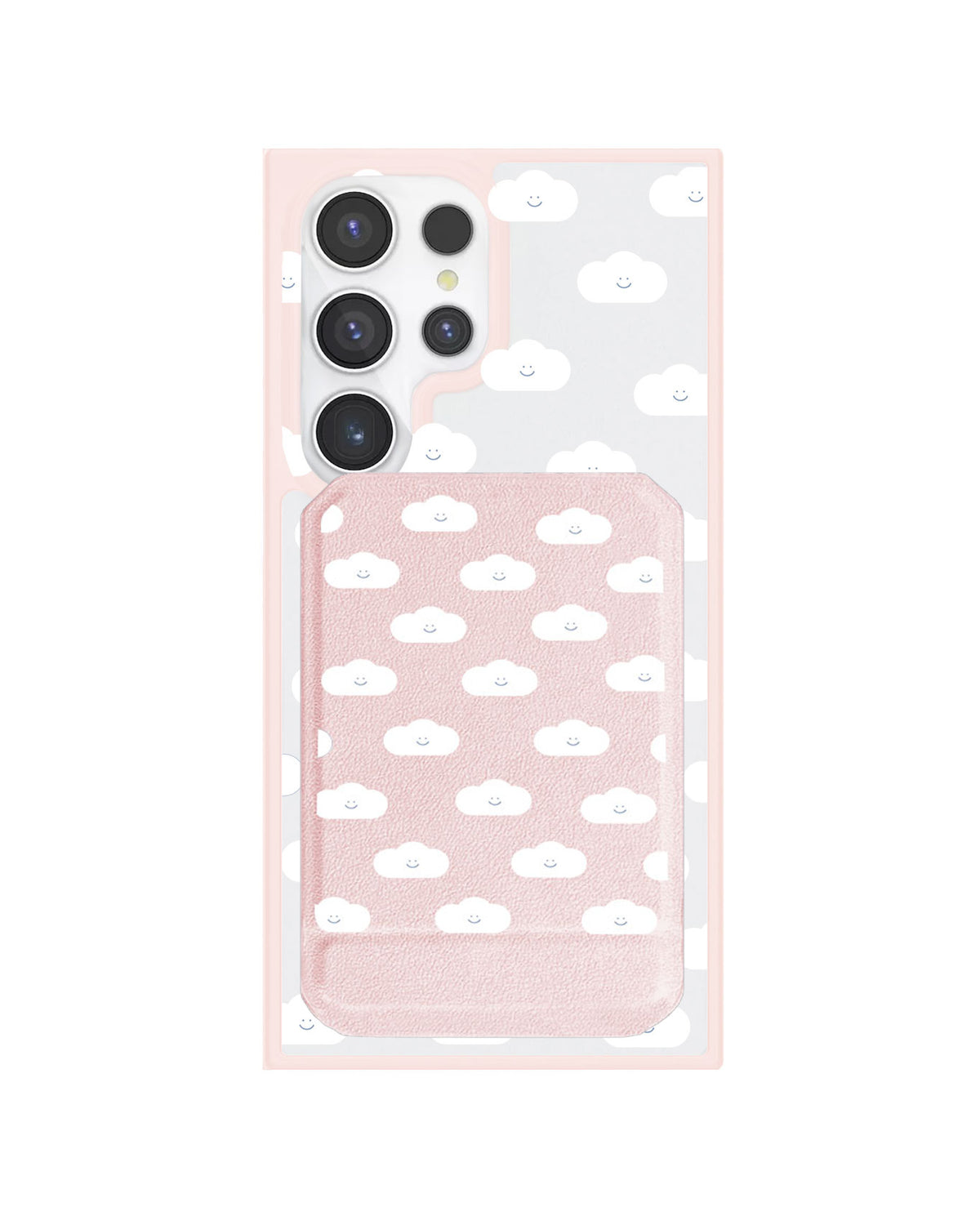 Android Magnetic Multifold Wallet - White Cloud