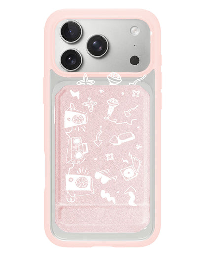 iPhone Magnetic Multifold Wallet - Rock N Roll White