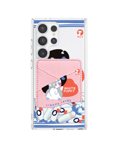 Android Phone Wallet Case - White Puppy