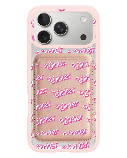 iPhone Magnetic Wallet Case - Barbie Monogram