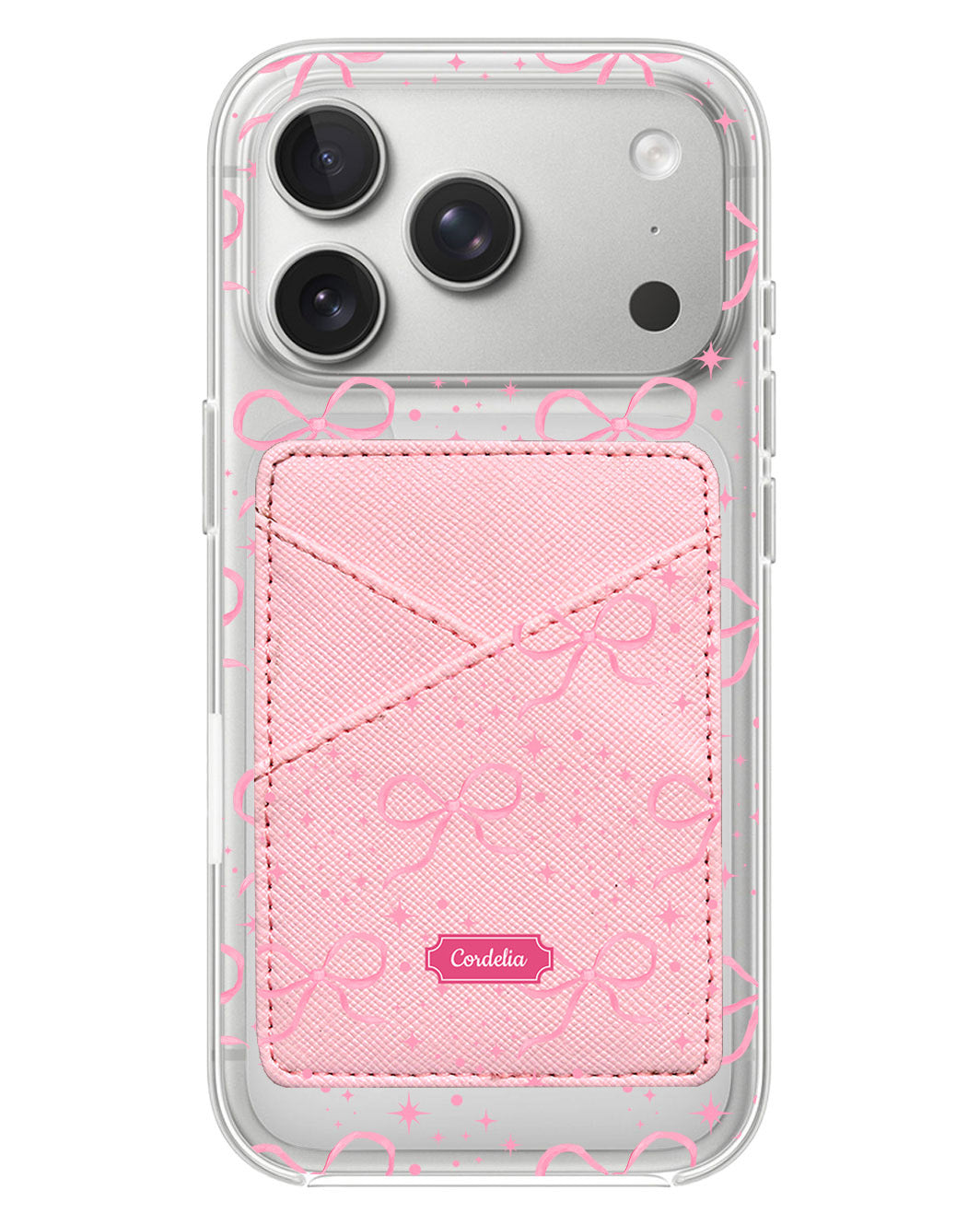 iPhone Phone Wallet Case - Coquette Glittery Bow