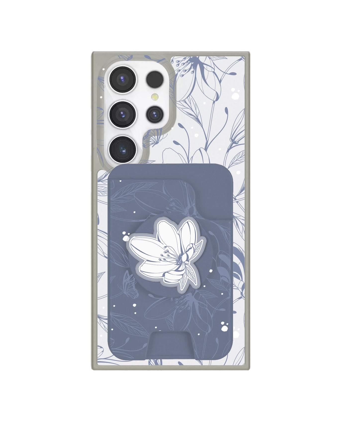 Android Magpop Wallet - Sketchy Flower & Butterfly 2.0