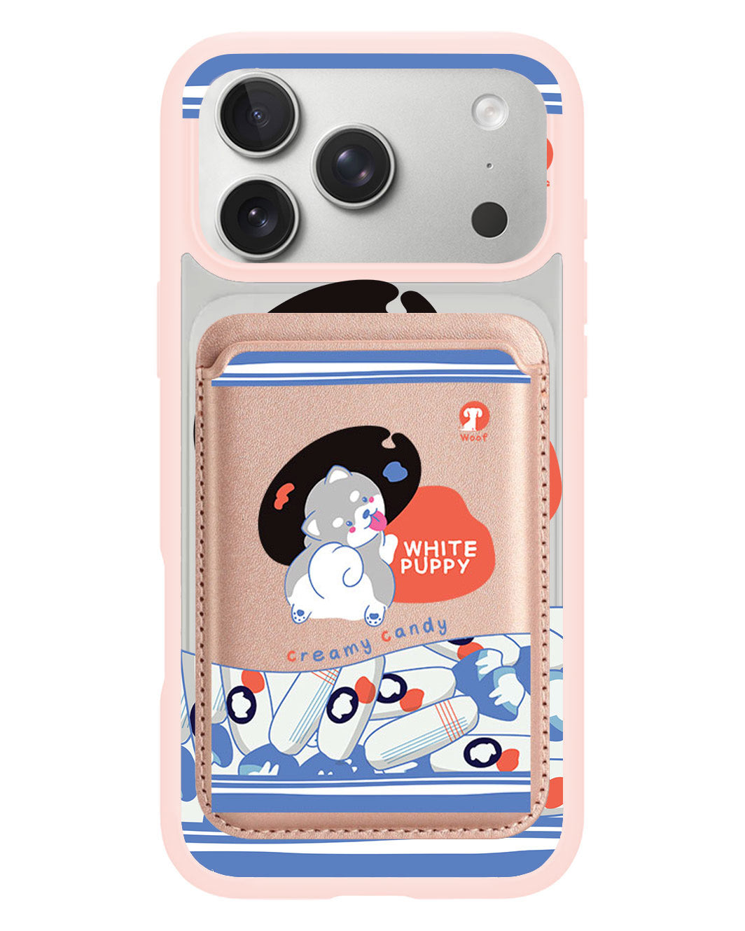 iPhone Magnetic Wallet Case - White Puppy