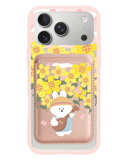 iPhone Magnetic Wallet Case - Bunny Ukulele