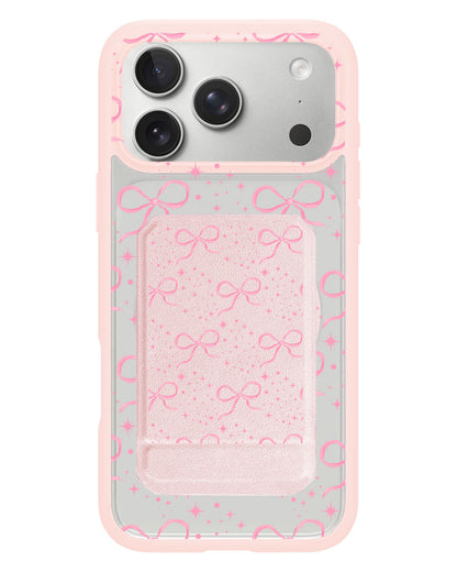 iPhone Magnetic Multifold Wallet - Coquette Glittery Bow