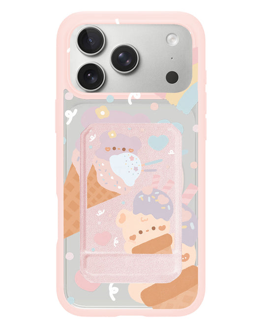 iPhone Magnetic Multifold Wallet - Ice Cream for Teddy