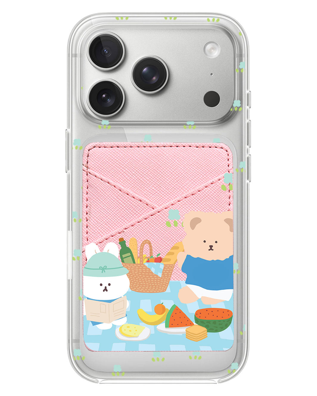 iPhone Phone Wallet Case - Picnic Bear Blue