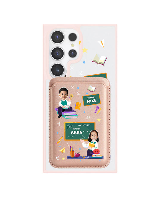 Android Magnetic Wallet Case - Face Grid Dream Teacher