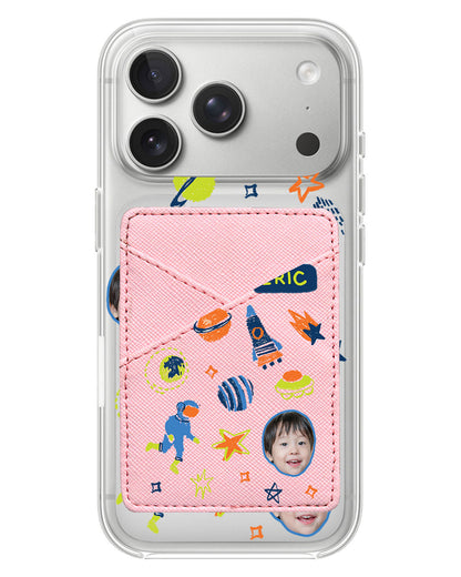 iPhone Phone Wallet Case - Face Grid Galaxy