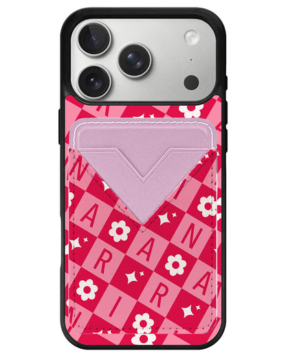 iPhone Avant Wallet Case - Flower Grid Monogram 1.0