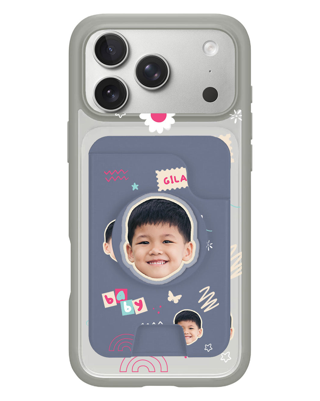 iPhone Magpop Wallet - Face Grid Abstract