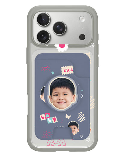 iPhone Magpop Wallet - Face Grid Abstract