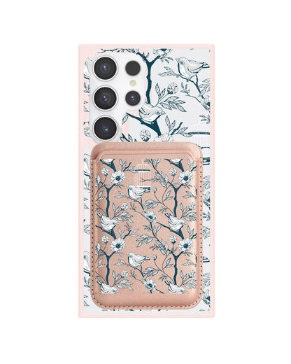 Android Magnetic Wallet Case - Lovebird Monochrome