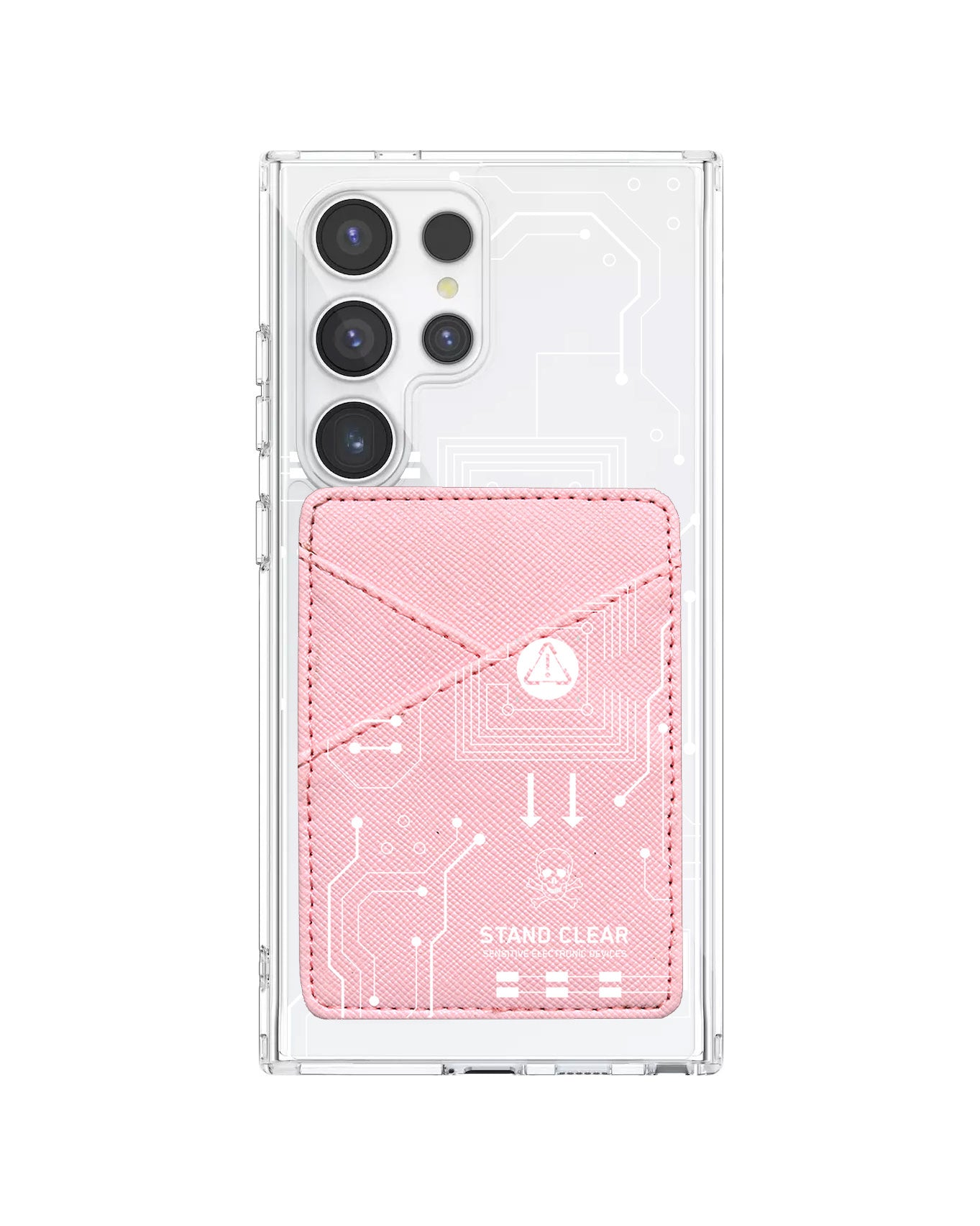 Android Phone Wallet Case - Circuit White