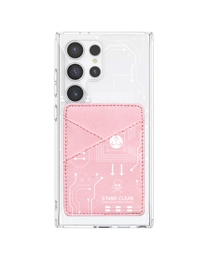 Android Phone Wallet Case - Circuit White