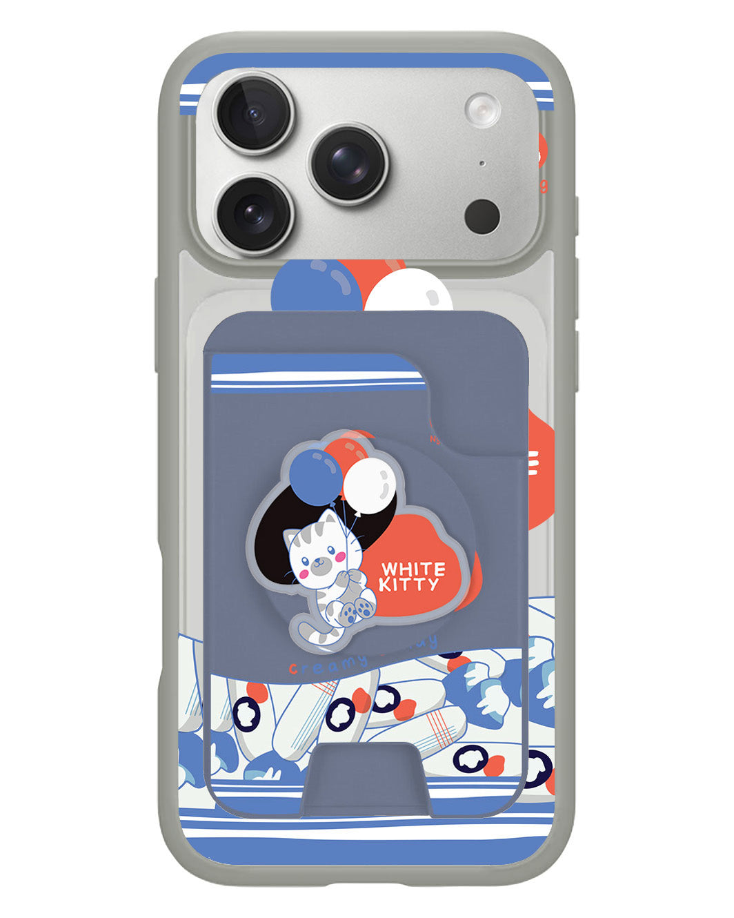 iPhone Magpop Wallet - White Kitty