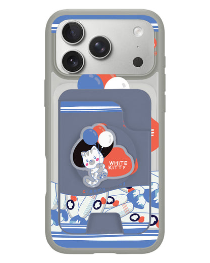 iPhone Magpop Wallet - White Kitty
