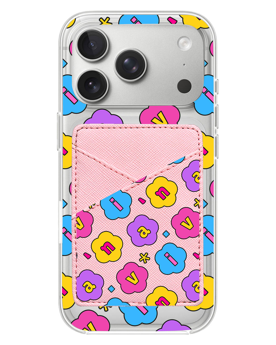 iPhone Phone Wallet Case - Flower Petals Monogram 4.0