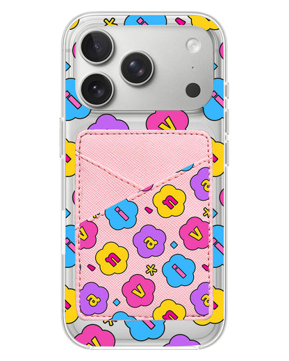 iPhone Phone Wallet Case - Flower Petals Monogram 4.0