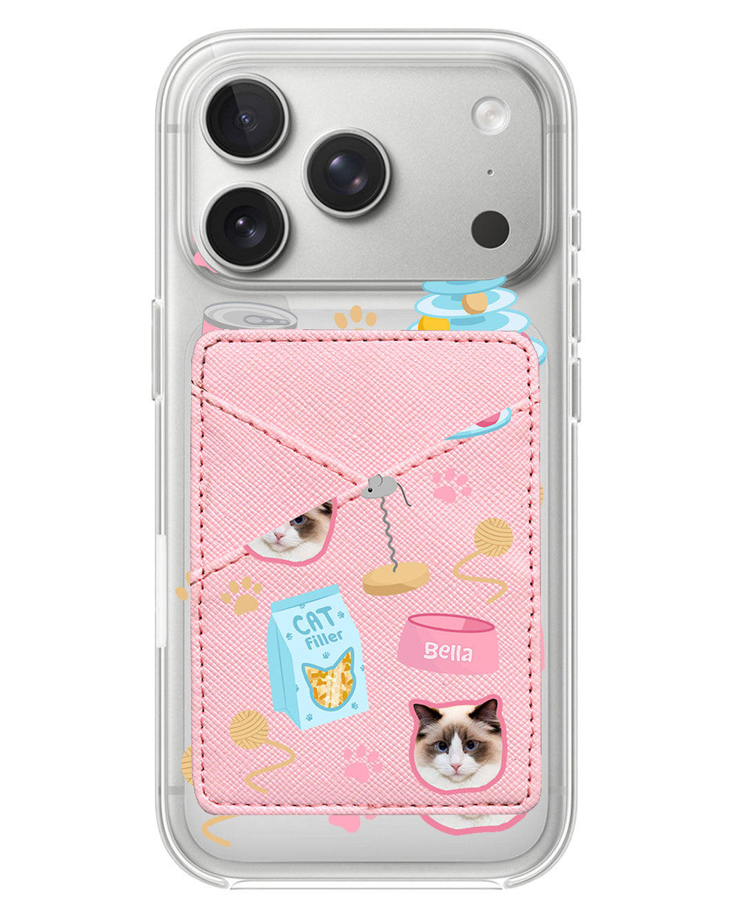iPhone Phone Wallet Case - Pet Grid Kitty Playtime