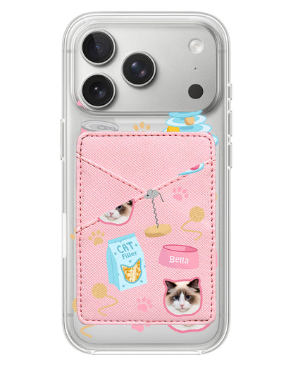 iPhone Phone Wallet Case - Pet Grid Kitty Playtime
