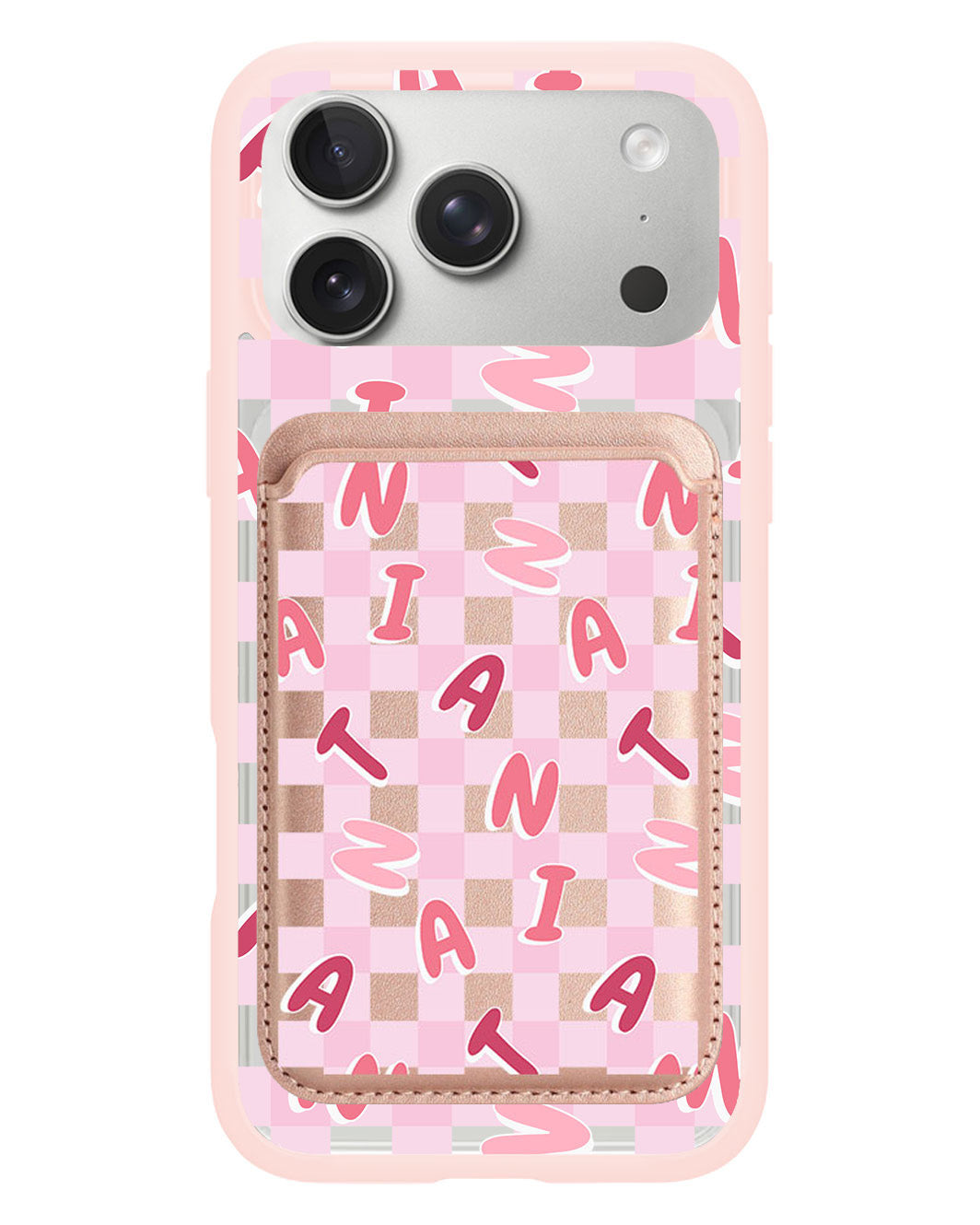 iPhone Magnetic Wallet Case - Checkered Monogram 1.0