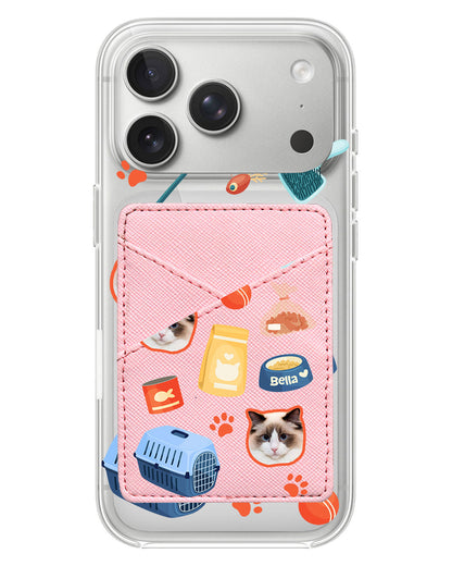 iPhone Phone Wallet Case - Pet Grid Kitty Adventures