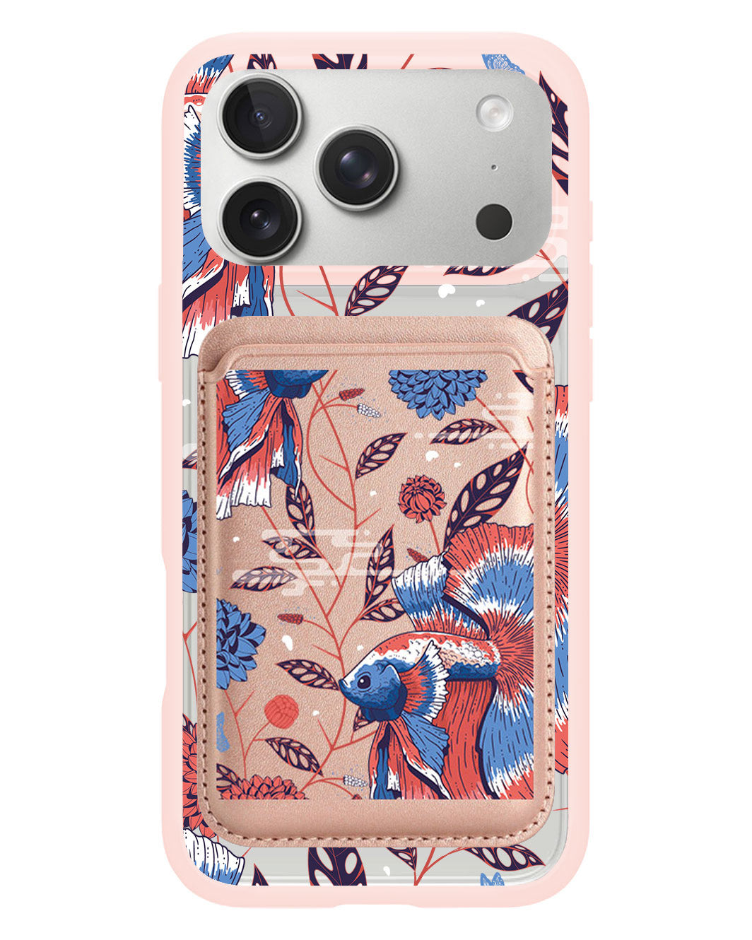 iPhone Magnetic Wallet Case - Fish & Floral 2.0