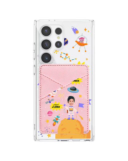 Android Phone Wallet Case - Face Grid Dream Astronaut