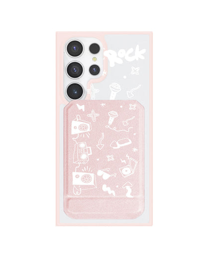 Android Magnetic Multifold Wallet - Rock N Roll White