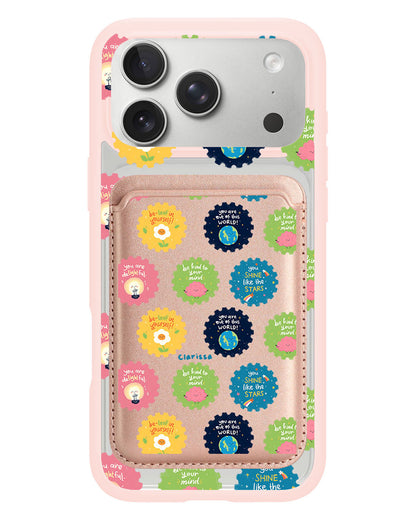iPhone Magnetic Wallet Case - Quotes Stamps