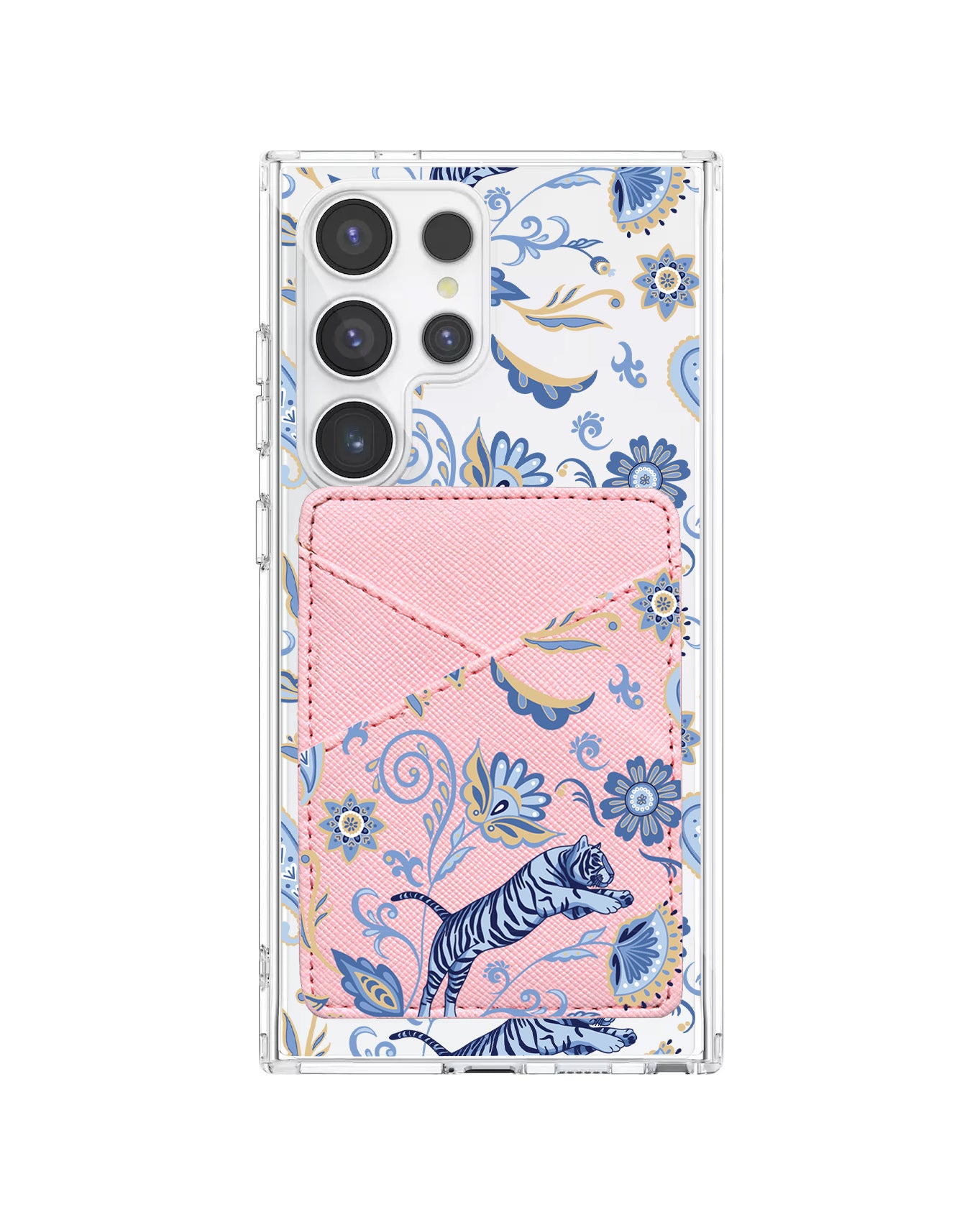 Android Phone Wallet Case - Tiger & Floral