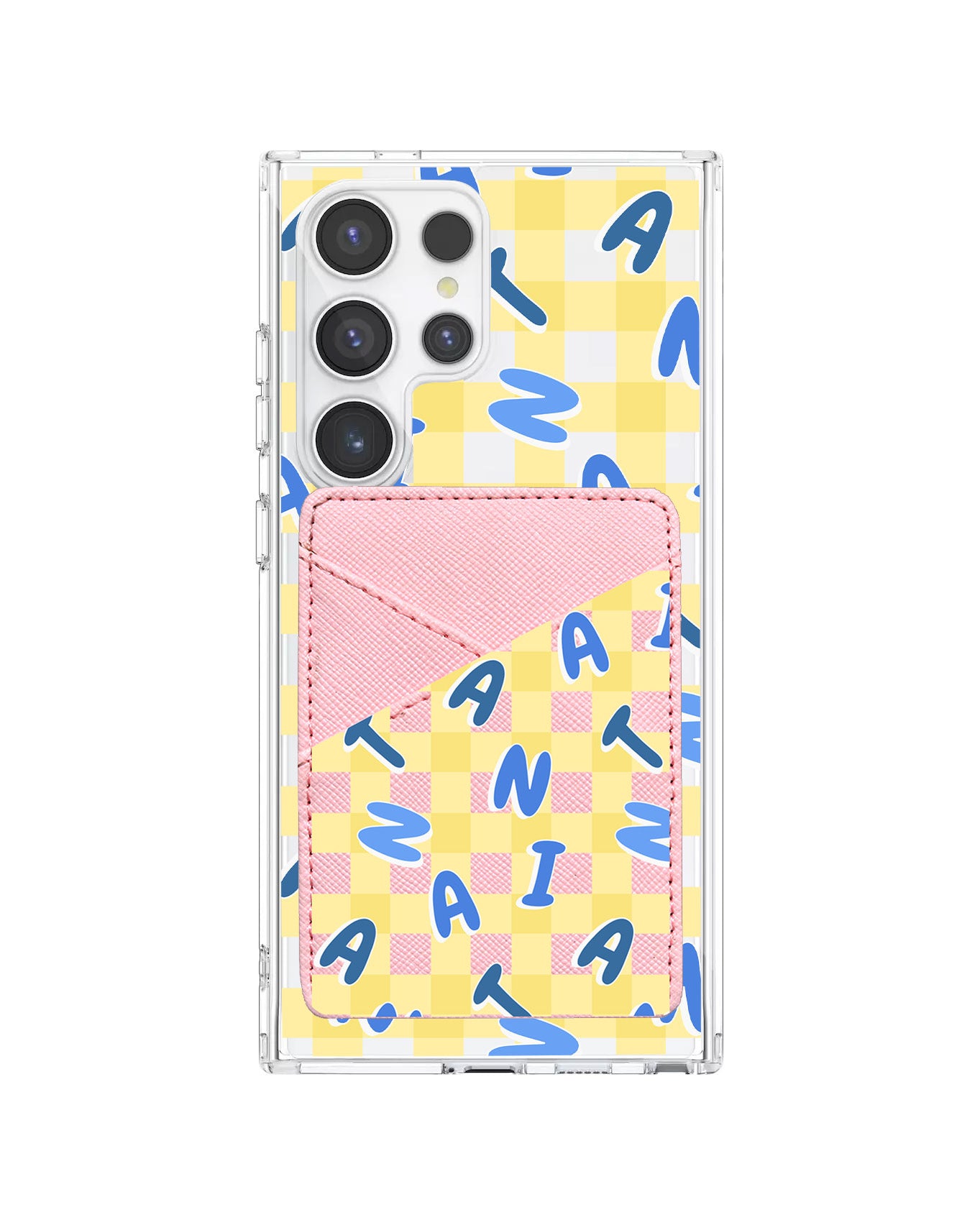 Android Phone Wallet Case - Checkered Monogram 3.0